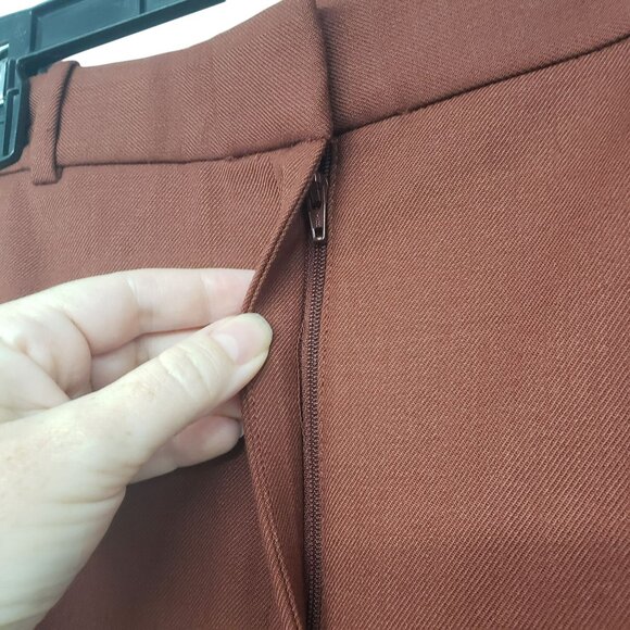 New MM Lafleur Mejia 4.0 Pant Sharkskin Rust 14 Office Career Trousers Fall - Picture 6 of 10